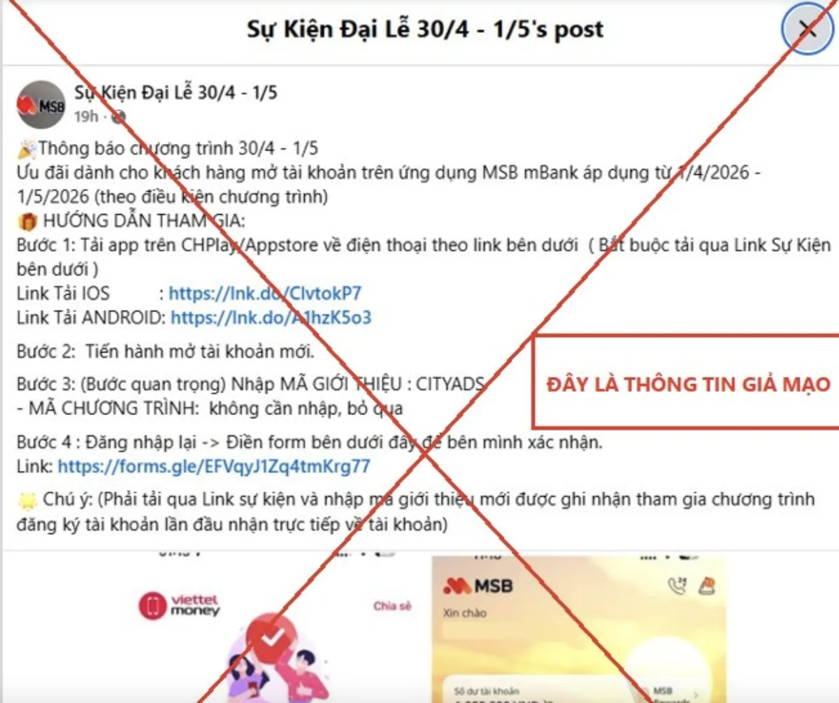 Cảnh b&aacute;o chi&ecirc;u lừa tải app ng&acirc;n h&agrave;ng qua link lạ dịp lễ- Ảnh 1.