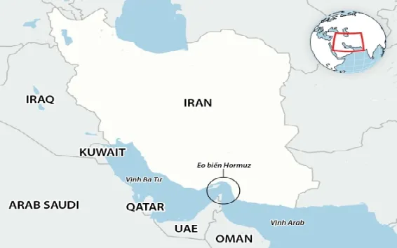 Vị trí eo biển Hormuz (Ảnh: Guardian)