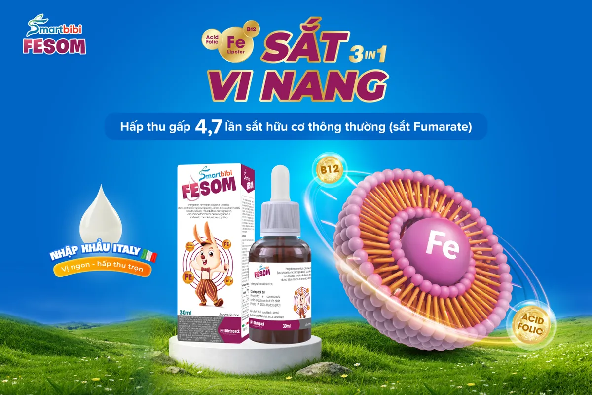 Smartbibi Fesom &ldquo;Sắt vi nang 3 trong 1" hấp thu cao thế hệ mới từ Italy- Ảnh 4.