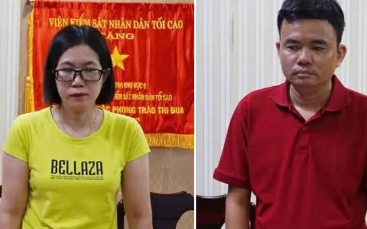 Bị can Phan Thị Trúc Ly và bị can Lê Phong Cảnh