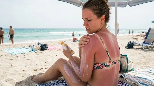 Sai lầm khi d&ugrave;ng kem chống nắng đi biển khiến da sạm đen, ch&aacute;y nắng nặng hơn- Ảnh 1.