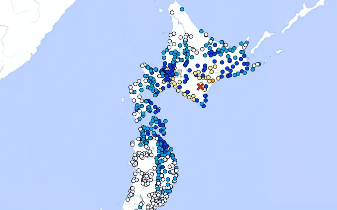Động đất mạnh 6,2 độ xảy ra ở Hokkaido, không có cảnh báo sóng thần nào được đưa ra (Ảnh: Cơ quan Khí tượng Nhật Bản)