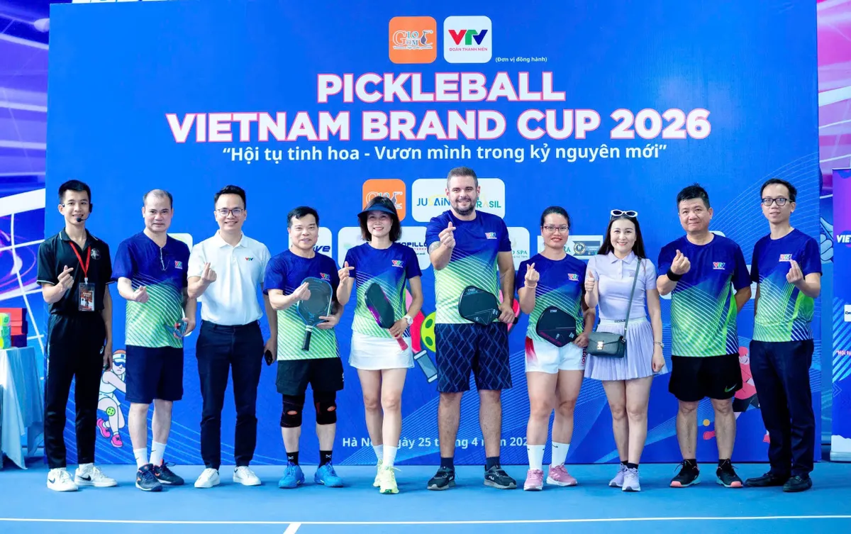 40 tay vợt tranh tài sôi nổi tại giải pickleball do Đoàn Thanh niên VTV phối hợp tổ chức- Ảnh 1.