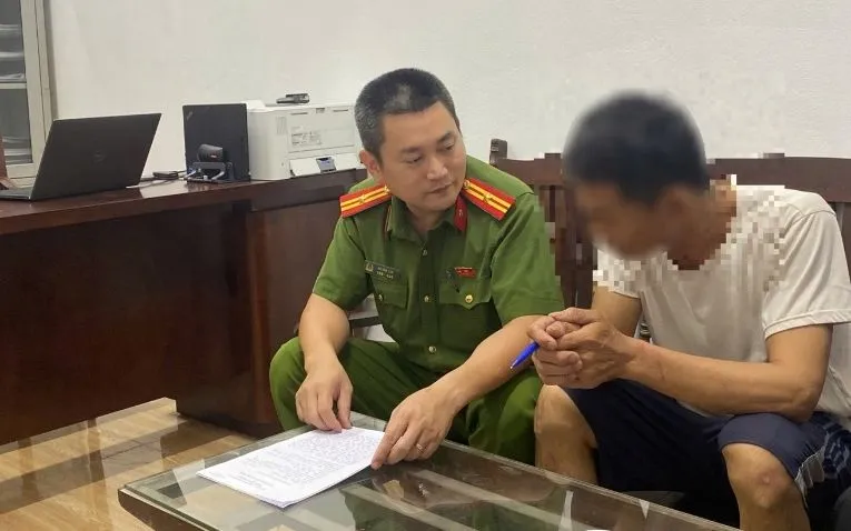 Đối tượng N.V.Q tại cơ quan Công an