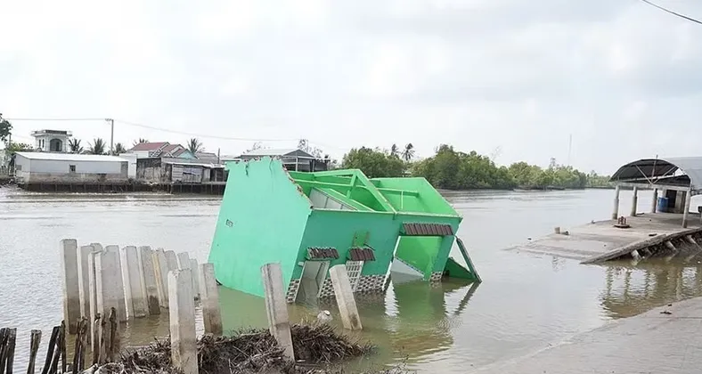 Khẩn trương triển khai giải ph&aacute;p căn cơ, xử l&yacute; triệt để sạt lở tại x&atilde; Đầm Dơi (C&agrave; Mau) - Ảnh 1.