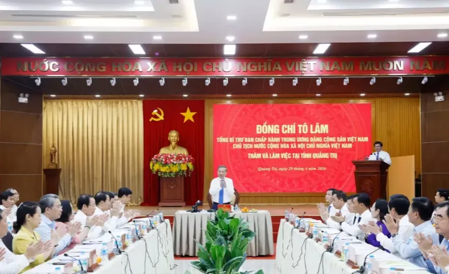 Tổng B&iacute; thư, Chủ tịch nước T&ocirc; L&acirc;m gợi mở Quảng Trị t&aacute;i định vị kh&ocirc;ng gian ph&aacute;t triển với chiến lược &ldquo;vươn Đ&ocirc;ng, tỏa T&acirc;y&rdquo;- Ảnh 1.