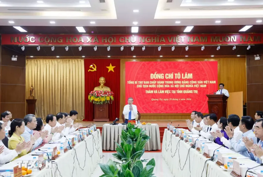Tổng B&iacute; thư, Chủ tịch nước T&ocirc; L&acirc;m: T&aacute;i định vị kh&ocirc;ng gian ph&aacute;t triển Quảng Trị với chiến lược &ldquo;vươn Đ&ocirc;ng, tỏa T&acirc;y&rdquo;- Ảnh 1.