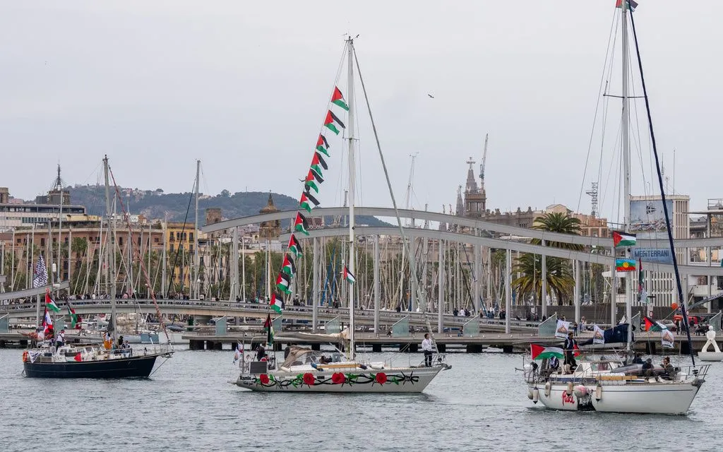 Các tàu thuộc sứ mệnh Global Sumud Flotilla tại Barcelona, ​​Tây Ban Nha, ngày 12/4/2026 (Ảnh: AP)