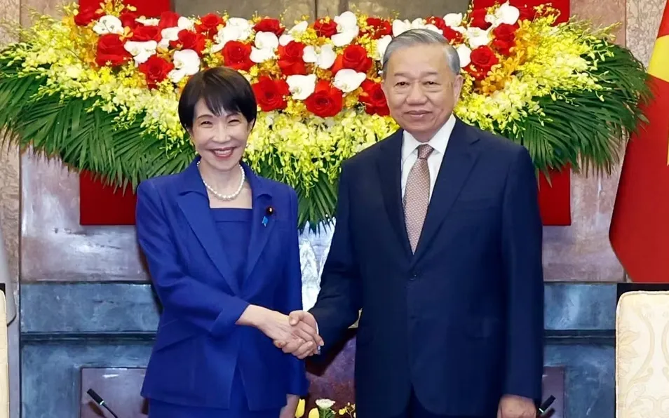 Tổng Bí thư, Chủ tịch nước Tô Lâm tiếp Chủ tịch Đảng Dân chủ Tự do, Thủ tướng Nhật Bản Takaichi Sanae đang thăm chính thức Việt Nam.