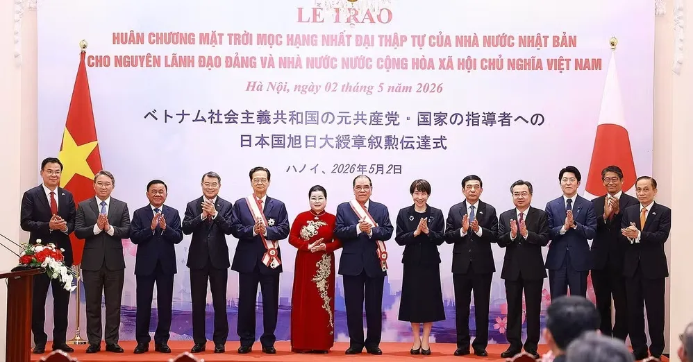 Nhật Bản trao tặng Hu&acirc;n chương Mặt trời mọc cho nguy&ecirc;n l&atilde;nh đạo Đảng, Nh&agrave; nước Việt Nam - Ảnh 1.