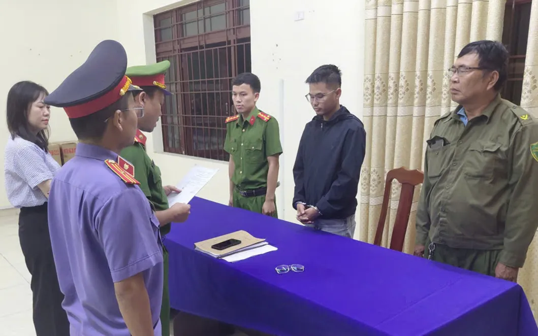 Bị can Võ Nguyễn Duy An tại cơ quan Công an. (ảnh: Công an Đà Nẵng)