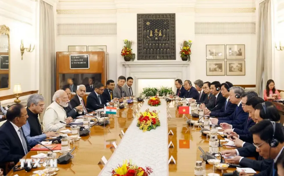 Tổng B&iacute; thư, Chủ tịch nước T&ocirc; L&acirc;m hội đ&agrave;m với Thủ tướng Ấn Độ Narendra Modi - Ảnh 1.