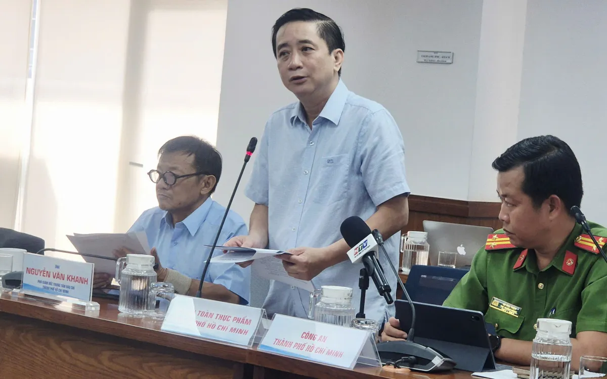 Ông Lê Minh Hải, Phó giám đốc Sở An toàn thực phẩm TP Hồ Chí Minh thông tin về vụ việc.