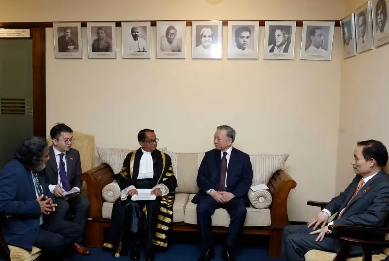 Tổng B&iacute; thư, Chủ tịch nước T&ocirc; L&acirc;m hội kiến Chủ tịch Quốc hội Sri Lanka - Ảnh 2.