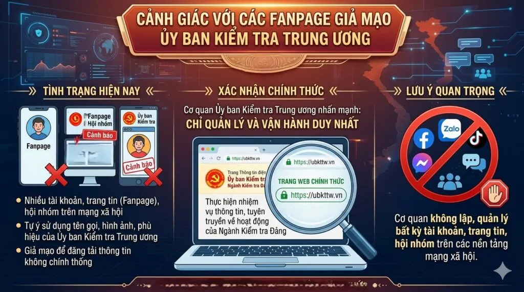 Cảnh b&aacute;o nhiều t&agrave;i khoản mạng x&atilde; hội giả mạo Ủy ban Kiểm tra Trung ương- Ảnh 1.
