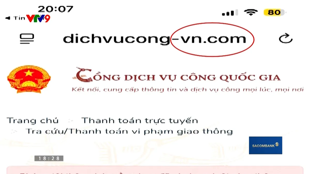 Cảnh báo bị lừa đảo tống tiên trên cổng thông tin quốc gia
