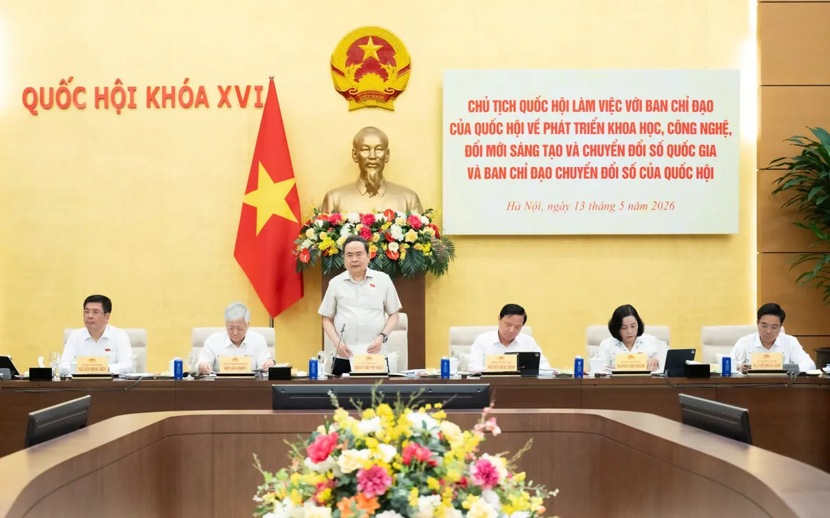 Chủ tịch Quốc hội Trần Thanh Mẫn phát biểu định hướng nội dung cuộc làm việc.
