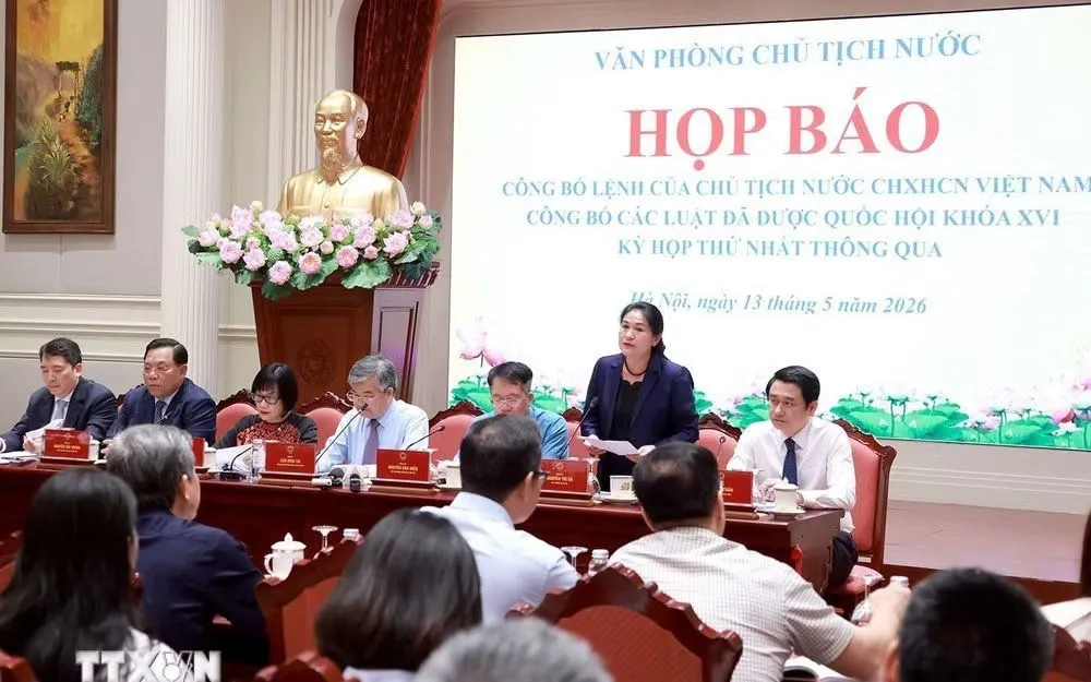 Quang cảnh buổi họp báo. (Ảnh: Tuấn Anh/TTXVN)