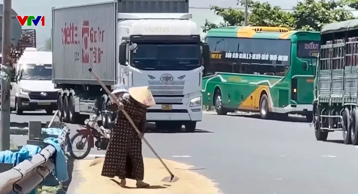 Biến l&ograve;ng đường th&agrave;nh s&acirc;n phơi l&uacute;a: Tiềm ẩn nhiều nguy cơ tai nạn- Ảnh 1.