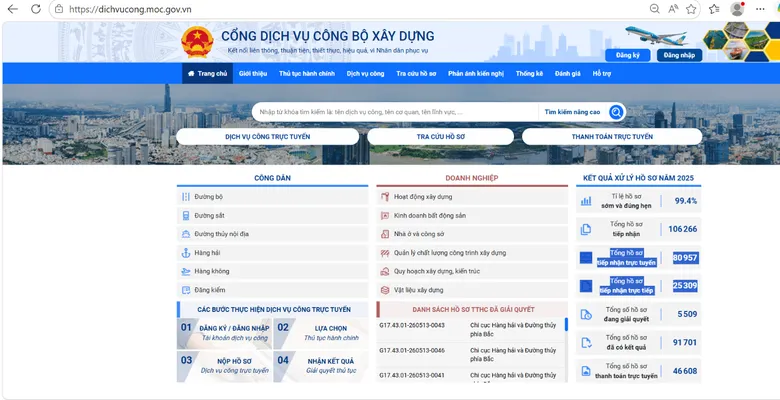 Bộ X&acirc;y dựng y&ecirc;u cầu c&ocirc;ng khai 100% thủ tục h&agrave;nh ch&iacute;nh tr&ecirc;n hệ thống th&ocirc;ng tin tập trung - Ảnh 1.