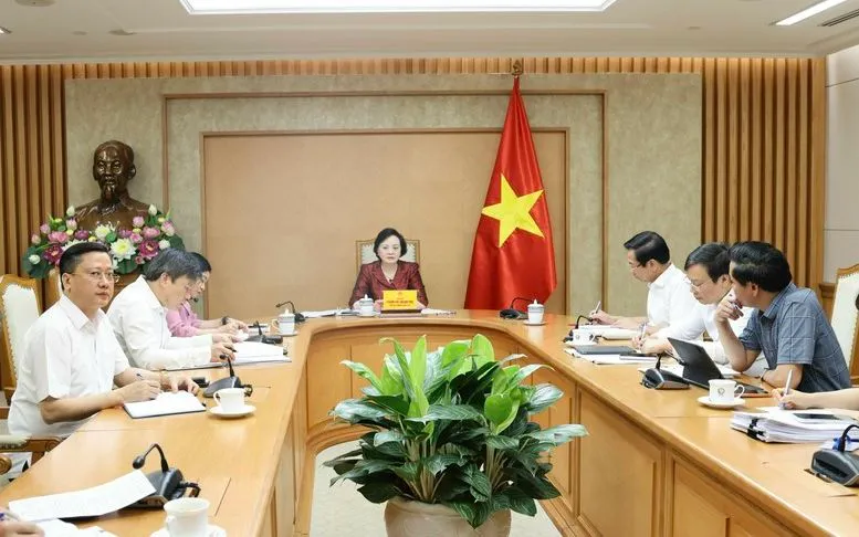 Cuộc họp về xây dựng Đề án sơ kết 1 năm vận hành bộ máy của hệ thống chính trị và chính quyền địa phương 2 cấp - Ảnh: VGP