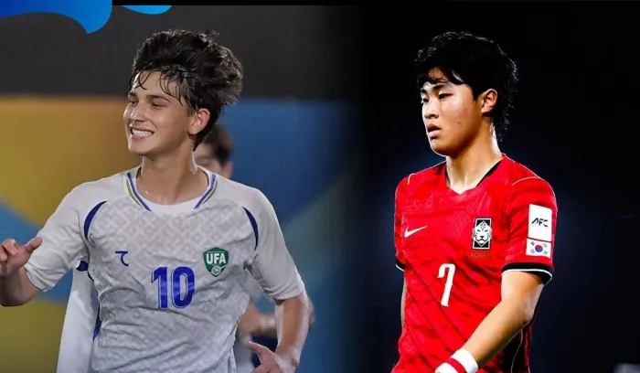 U17 Uzbekistan thắng nghẹt thở Hàn Quốc, xác định 2 cặp bán kết U17 châu Á 2026- Ảnh 1. U17 Uzbekistan thắng nghẹt thở Hàn Quốc, xác định 2 cặp bán kết U17 châu Á 2026- Ảnh 1.