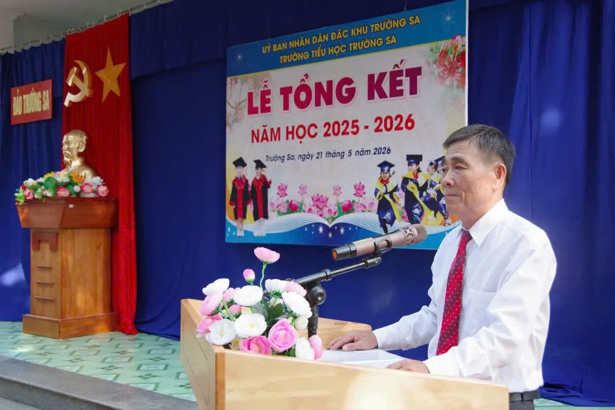 Trường Tiểu học Trường Sa tổng kết năm học 2025 - 2026: 100% học sinh tiểu học đạt xuất sắc - Ảnh 1.