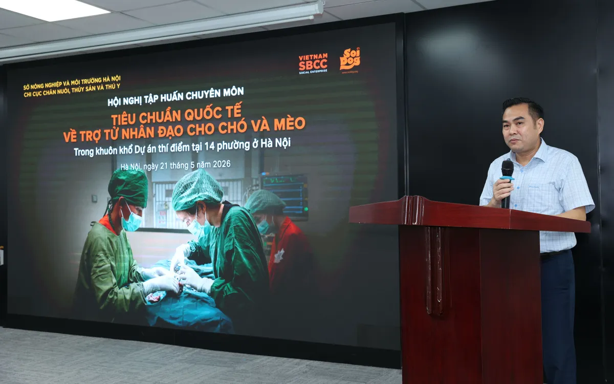 Ông Ngô Đình Loát Phó chi cục trưởng Chi cục Chăn nuôi Thủy sản và Thú Y chia sẻ tại sự kiện