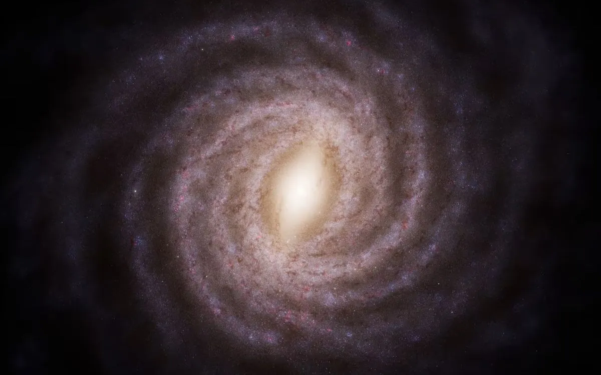 Hình minh họa Dải Ngân hà dựa trên dữ liệu từ kính thiên văn Gaia. (Ảnh: ESA/Gaia/DPAC, S. Payne-Wardenaa)