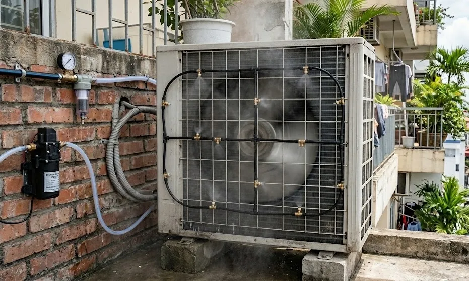 C&oacute; n&ecirc;n lắp m&aacute;y phun sương cho d&agrave;n n&oacute;ng điều h&ograve;a trong m&ugrave;a nắng n&oacute;ng?- Ảnh 1.