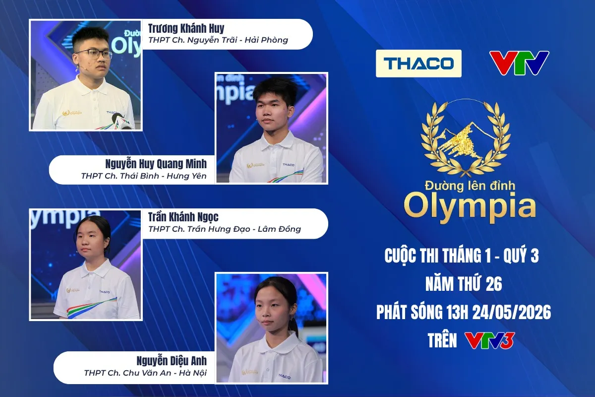 Đường lên đỉnh Olympia: Nam sinh Hưng Yên áp đảo đối thủ, xuất sắc giành vòng nguyệt quế Tháng 1 - Quý 3 - Ảnh 1.