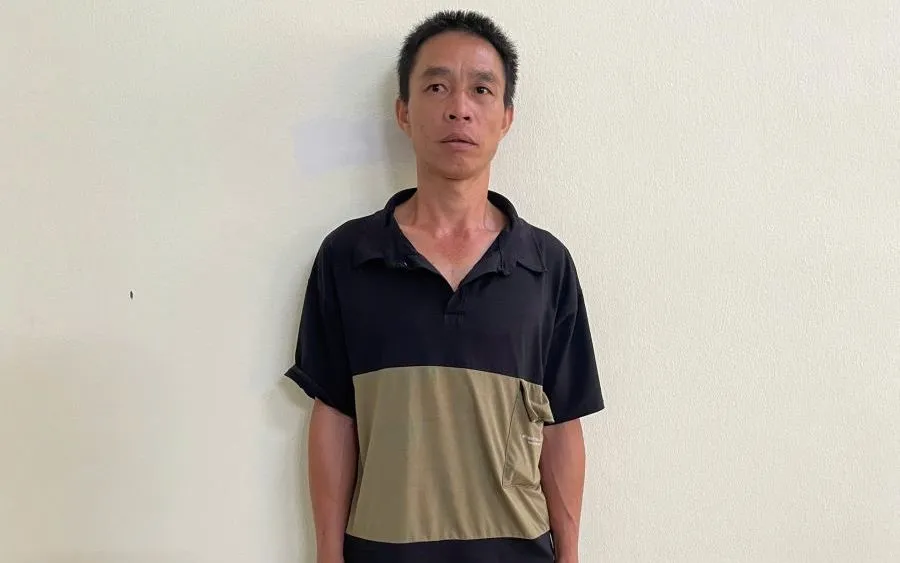 Đối tượng Trần Văn Minh tại cơ quan công an