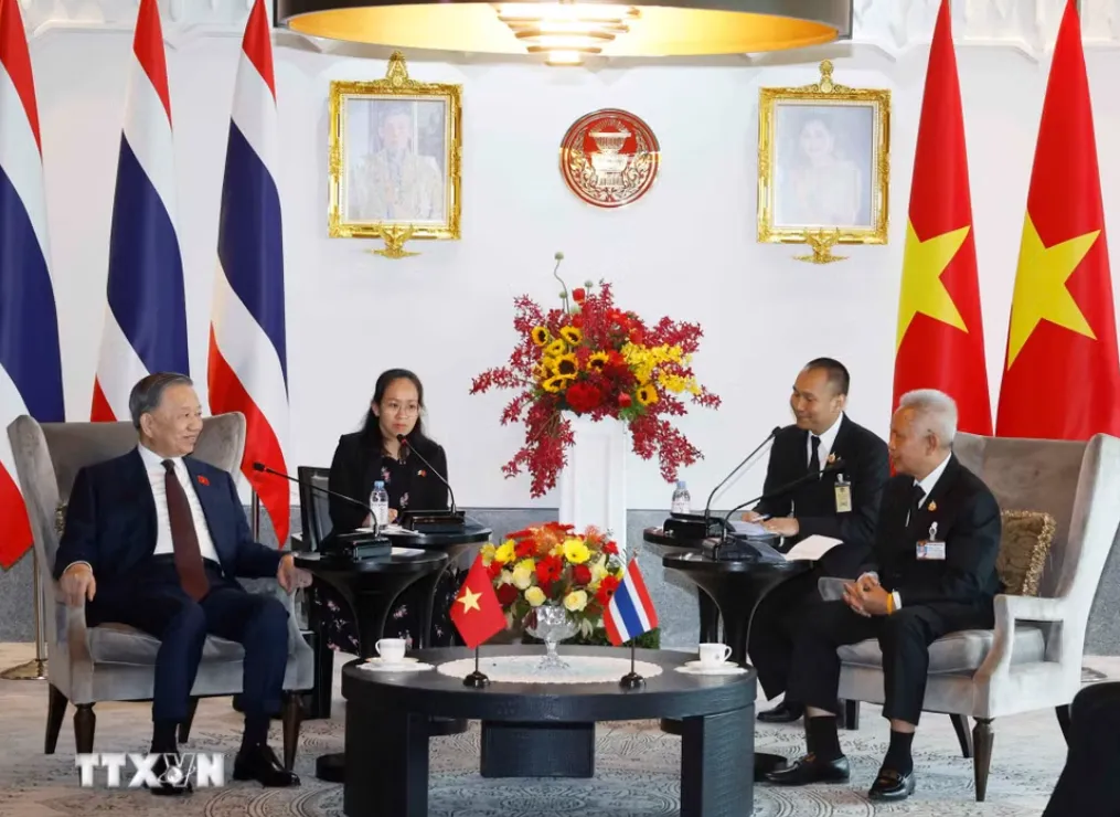 Tổng Bí thư, Chủ tịch nước Tô Lâm hội kiến Chủ tịch Quốc hội Thái Lan Sophon Saram - Ảnh 2.
