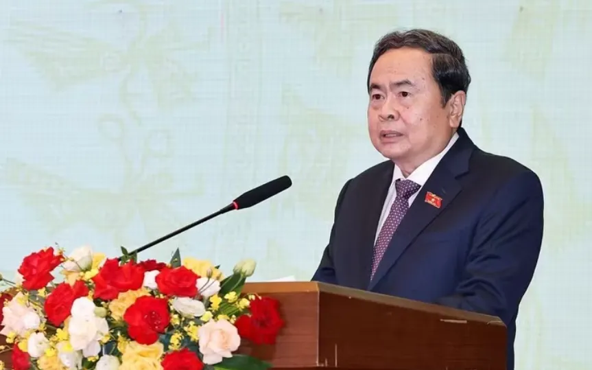 Chủ tịch Quốc hội Trần Thanh Mẫn phát biểu.