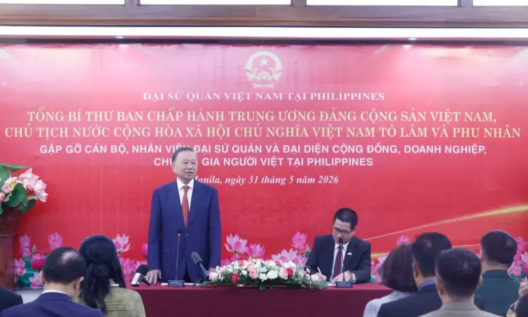 Tổng Bí thư, Chủ tịch nước Tô Lâm mong cộng đồng người Việt tại Philippines tiếp tục phát huy tinh thần đoàn kết- Ảnh 1. Tổng Bí thư, Chủ tịch nước Tô Lâm mong cộng đồng người Việt tại Philippines tiếp tục phát huy tinh thần đoàn kết- Ảnh 1.