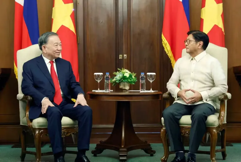 Tổng B&iacute; thư, Chủ tịch nước T&ocirc; L&acirc;m hội đ&agrave;m với Tổng thống Philippines - Ảnh 1.