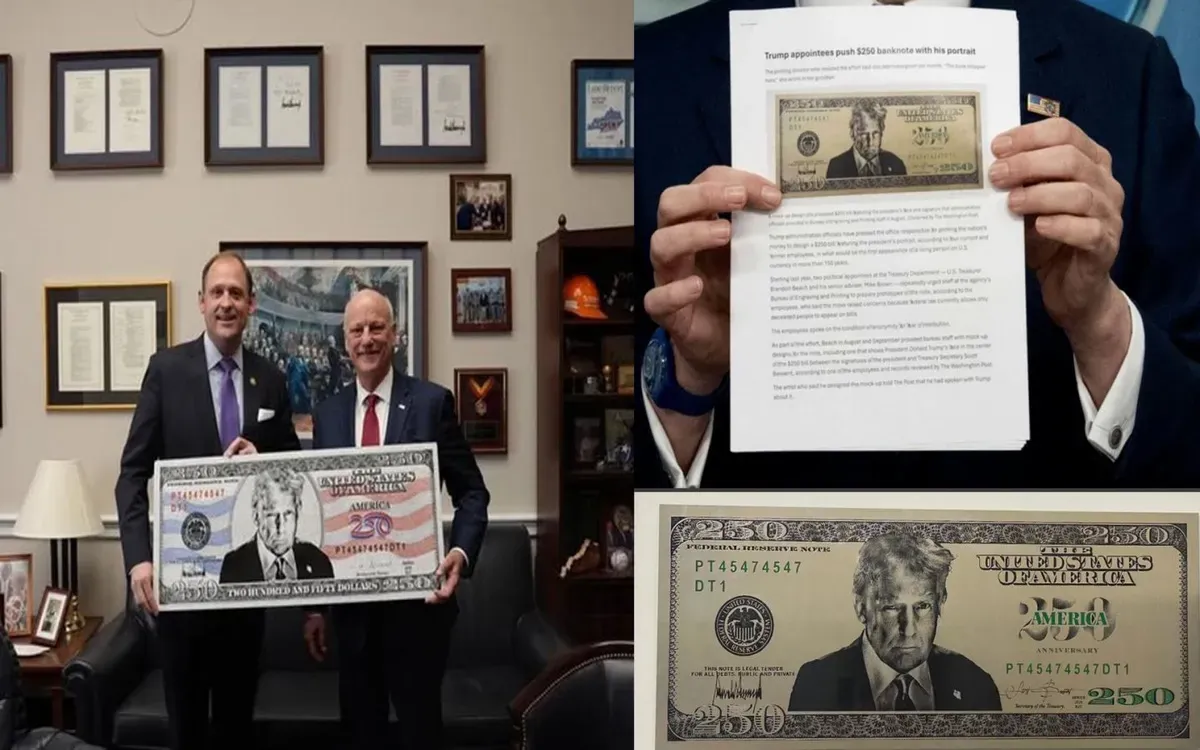 Đề xuất in hình Tổng thống Donald Trump trên tờ 250 USD gây nhiều tranh luận tại Mỹ- Ảnh 1. Đề xuất in hình Tổng thống Donald Trump trên tờ 250 USD gây nhiều tranh luận tại Mỹ- Ảnh 1.
