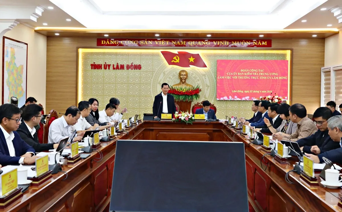 Ủy ban Kiểm tra Trung ương làm việc với Thường trực Tỉnh ủy Lâm Đồng về tháo gỡ các dự án tồn đọng - Ảnh 1.