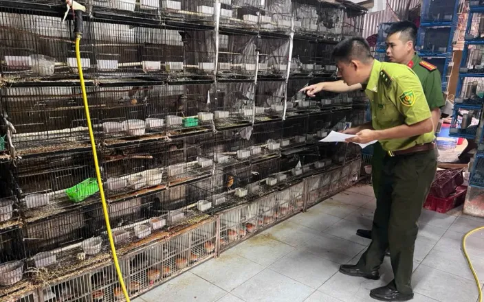 Các lực lượng phối hợp kiểm tra cơ sở kinh doanh