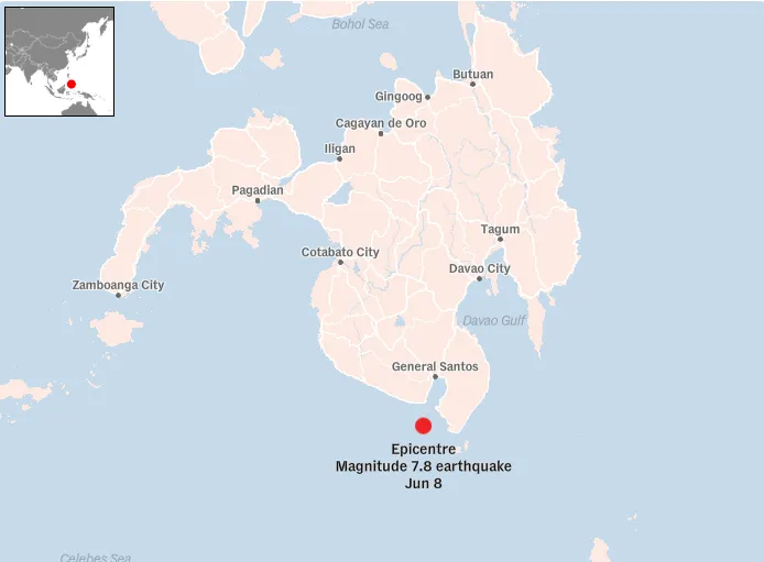Động đất mạnh tại Philippines, cảnh báo sóng thần được ban hành- Ảnh 1. Động đất mạnh tại Philippines, cảnh báo sóng thần được ban hành- Ảnh 1.