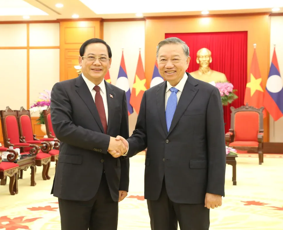 Tổng Bí thư, Chủ tịch nước Tô Lâm tiếp Thủ tướng Lào - Ảnh 1.