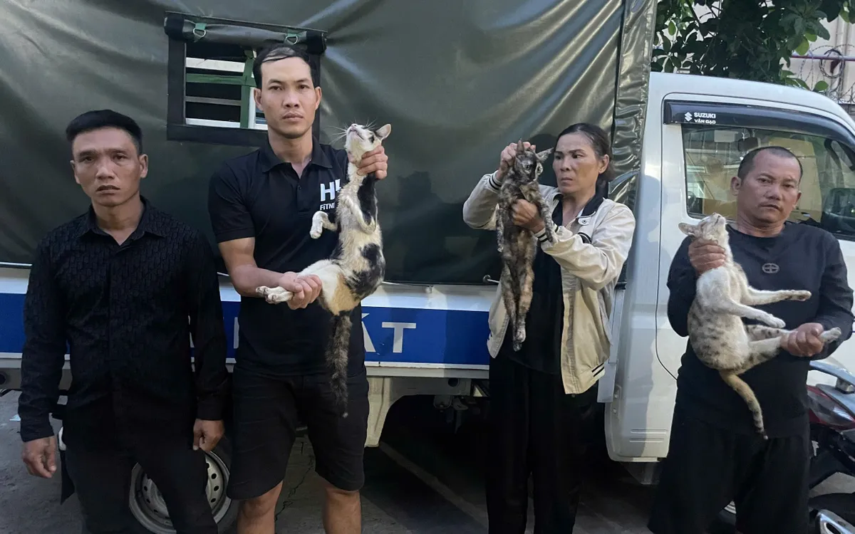 Các đối tượng và tang vật. Ảnh: Công an TP Hồ Chí Minh