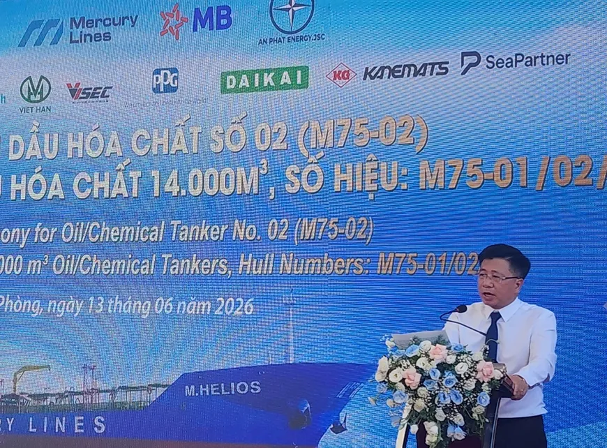 Đặt ky đóng mới tàu dầu hóa chất 14.000m³- Ảnh 3. Đặt ky đóng mới tàu dầu hóa chất 14.000m³- Ảnh 3.