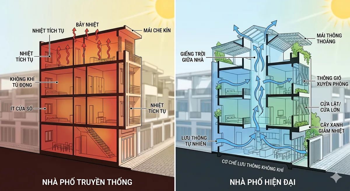 Kiến trúc "thở": Giải pháp làm mát nhà ống mùa nắng nóng- Ảnh 1. Kiến trúc "thở": Giải pháp làm mát nhà ống mùa nắng nóng- Ảnh 1.