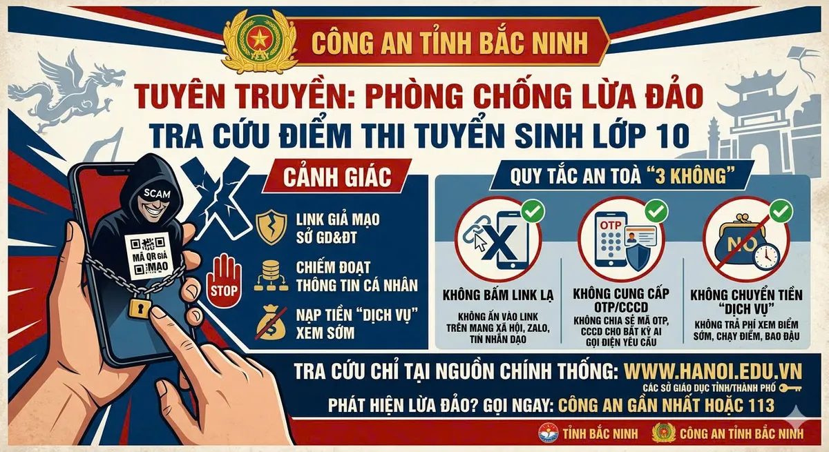 Cảnh báo thủ đoạn lừa đảo tra cứu điểm thi vào lớp 10- Ảnh 2. Cảnh báo thủ đoạn lừa đảo tra cứu điểm thi vào lớp 10- Ảnh 2.