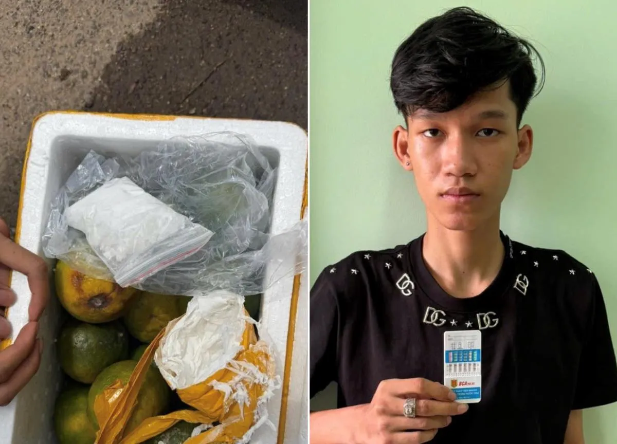 Khởi tố thiếu ni&ecirc;n vận chuyển gần 100g ma t&uacute;y, ngụy trang dưới th&ugrave;ng cam tươi- Ảnh 1.