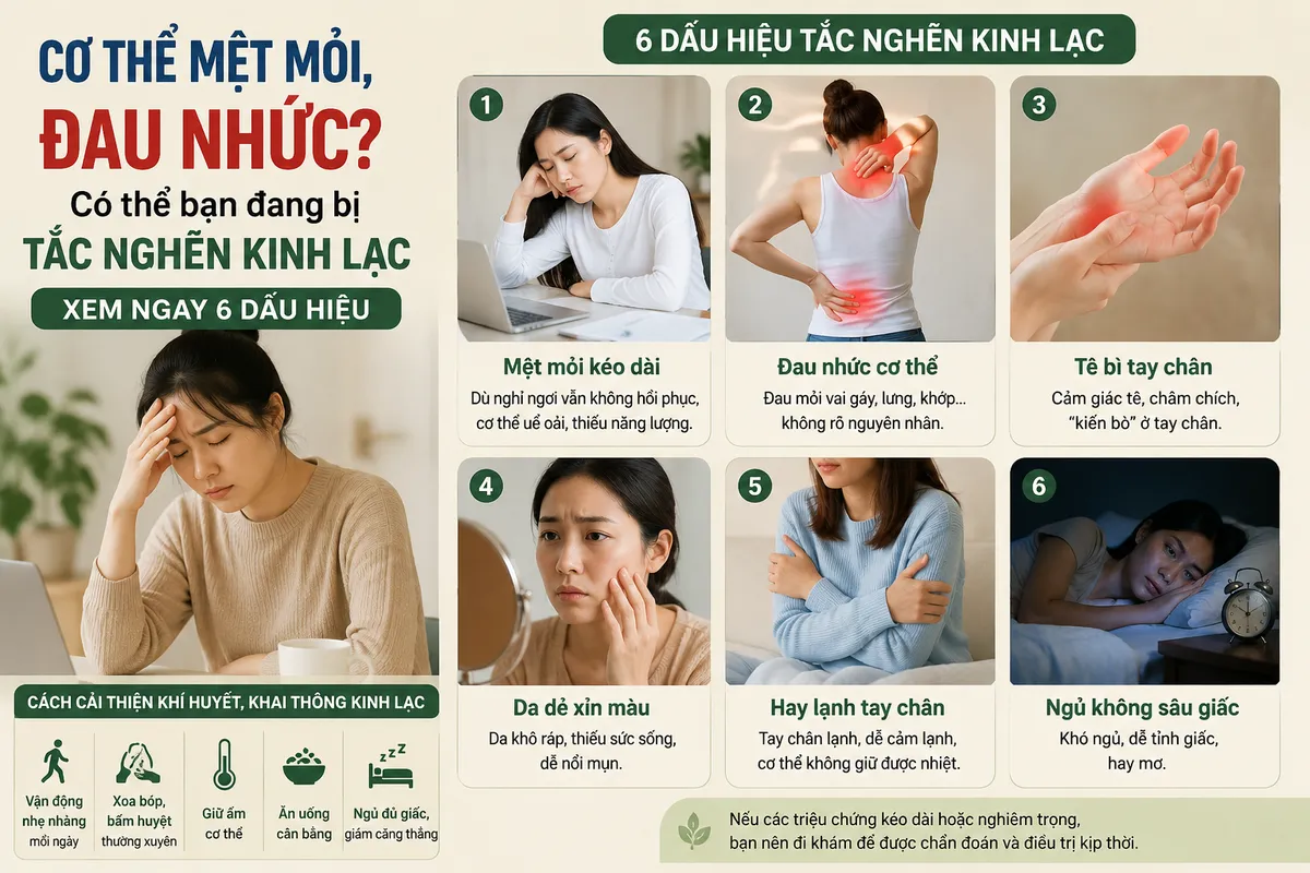 Cơ thể mệt mỏi, đau nhức? C&oacute; thể bạn đang bị tắc nghẽn kinh lạc - xem ngay 6 dấu hiệu- Ảnh 1.