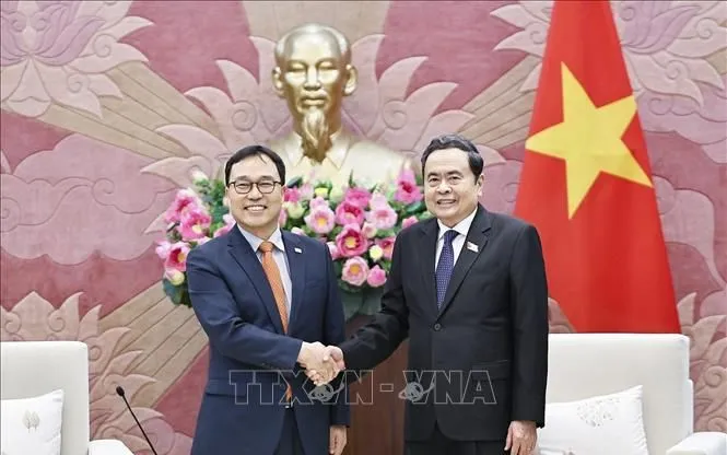 Chủ tịch Quốc hội Trần Thanh Mẫn tiếp Đại sứ Hàn Quốc tại Việt Nam Choi Young Sam. Ảnh: Doãn Tấn/TTXVN.
