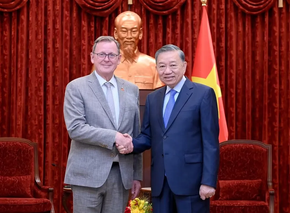Tổng B&iacute; thư, Chủ tịch nước T&ocirc; L&acirc;m tiếp Ph&oacute; Chủ tịch Quốc hội Cộng h&ograve;a Li&ecirc;n bang Đức - Ảnh 1.
