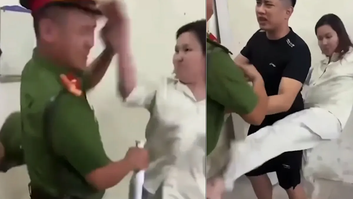 Khởi tố người phụ nữ chửi bới, hành hung chiến sĩ công an gây xôn xao mạng xã hội- Ảnh 1. Khởi tố người phụ nữ chửi bới, hành hung chiến sĩ công an gây xôn xao mạng xã hội- Ảnh 1.